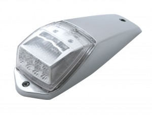 Chrome Plastic 17 Amber Led Square Reflector Cab Light Kit - Clear Lens