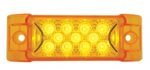 13 Amber Led Rectangular Reflector Clearance/Marker Light - Amber Lens