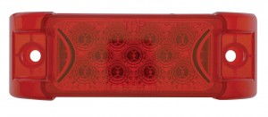 13 Red Led Rectangular Reflector Clearance/Marker Light - Red Lens