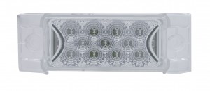 13 Amber Led Rectangular Reflector Clearance/Marker Light - Clear Lens