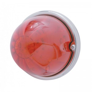 17 Red Led Watermelon Cab Light Flush Mount Kit - Red Lens