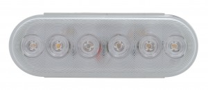 6 Red Led Oval Economy S/T/T Light - Clear Lens