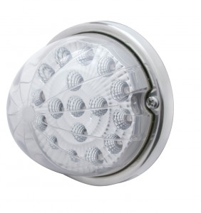 17 Amber Led Dual Function Clear Reflector Cab Light Flush Mount Kit - Clear Lens