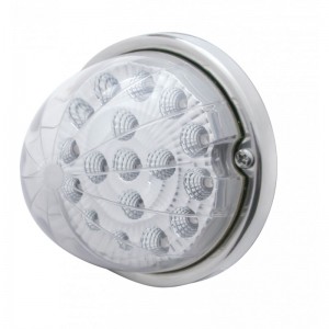 17 Red Led Clear Reflector Cab Light Flush Mount Kit - Clear Lens