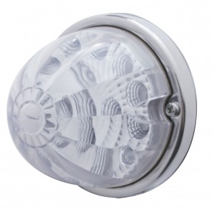 17 Amber Led Watermelon Reflector Cab Light Flush Mount Kit - Clear Lens