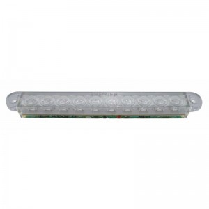 10 Red Led 6 1/2" S/T/T Flush Mount Light Bar - Clear Lens