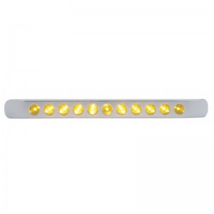 Chrome Plastic Light Bar Bezel W/ One 11 Amber Led 17" Light Bar - Amber Lens
