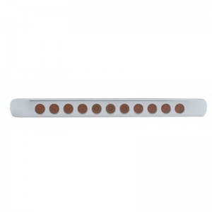 Chrome Plastic Light Bar Bezel W/ One 11 Red Led 17" Light Bar - Red Lens