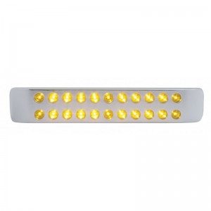 Chrome Plastic Light Bar Bezel W/ Two 11 Amber Led 17" Light Bar - Amber Lens
