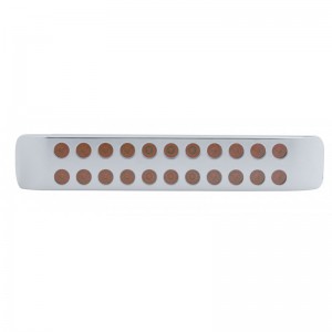 Chrome Plastic Light Bar Bezel W/ Two 11 Red Led 17" Light Bar - Red Lens