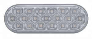 19 Amber Led 6" Oval Reflector P/T/C Light - Clear Lens