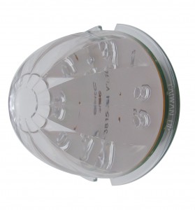 17 Amber Led Round Watermelon Dual Function Auxiliary/Cab Light- Clear Lens