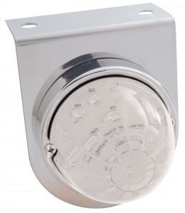 Stainless Steel Light Bracket W/ 1 Large Watermelon Dual Function 17 Red Led Light - Clear Lens