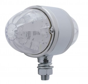 17 Led Double Face Watermelon Dual Function Auxiliary/Cab Light - Amber/Clear & Red/Clear