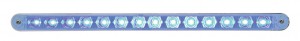 14 Led 12" Light Bar W/ Chrome Plastic Bezel - Blue Led/Clear Lens