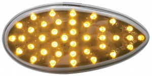 39 Amber Led "Teardrop" Auxiliary/Utility Light - Chrome Lens