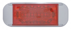 16 Red Led Rectangular Marker Light W/ Reflector - Red Lens