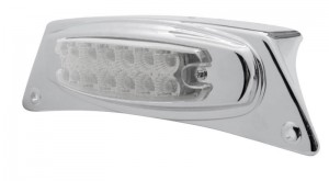 Chrome Fender Light W/ 12 Amber Led Reflector Marker Light - Clear Lens