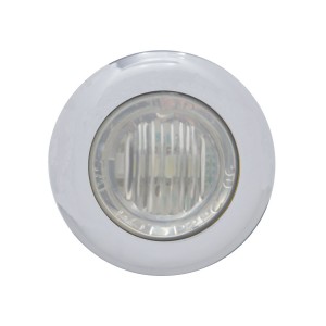 Stainless Steel 3 Red Led Mini Clearance/Marker Light - Clear Lens