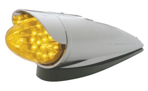 19 Amber Led Grakon 1000 Style Reflector/Clear Cab Light W/ Visor - Amber Lens
