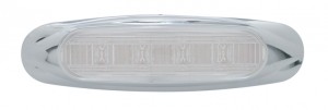 4 Amber Led Marker Light W/ Chrome Plastic Bezel - Clear Lens