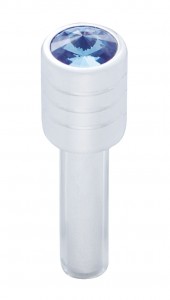 (2/Card) Chrome Door Lock W/ Medium Diamond - Blue