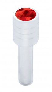 (2/Card) Chrome Door Lock W/ Medium Diamond - Red