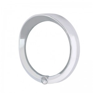 Chrome 2006+ Peterbilt Speed/Tachometer Gauge Cover W/ Visor - Indented