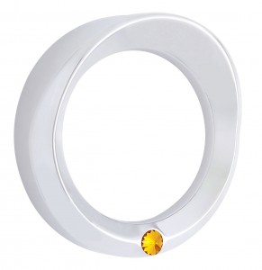 Chrome Kenworth Speed/Tachometer Gauge Cover W/ Visor & Diamond - Amber