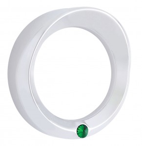 Chrome Kenworth Speed/Tachometer Gauge Cover W/ Visor & Diamond - Green