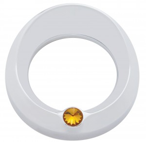 Chrome Peterbilt Speed/Tachometer Gauge Cover W/ Visor & Diamond - Amber