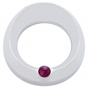 Chrome Peterbilt Speed/Tachometer Gauge Cover W/ Visor & Diamond - Purple