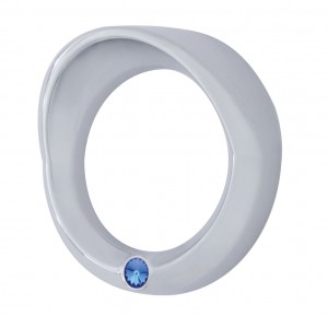 Chrome 2006+ Peterbilt Small Gauge Cover W/ Visor & Diamond - Blue