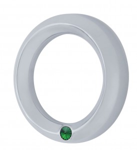 Chrome 2006+ Peterbilt Small Gauge Cover W/ Diamond - Green