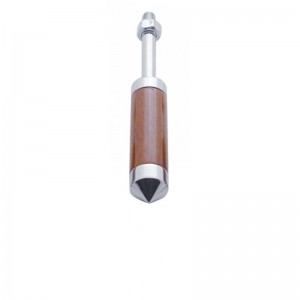 Chrome Aluminum 5" Wood Trailer Brake Handle - Pointed