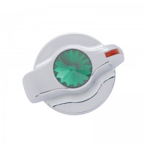 Chrome Plastic 2006+ Peterbilt Signature A/C Control Knob W/ Diamond - Green
