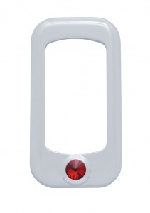 (3/Card) Chrome Plastic Rocker Switch Trim W/ Diamond - Red