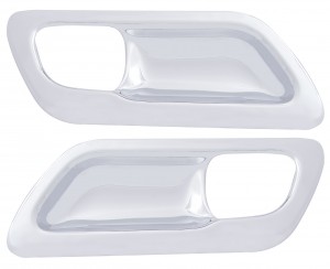 (2/Card) Chrome Plastic 2006+ Peterbilt Door Handle Trim