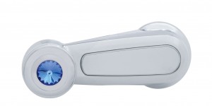 Chrome Plastic 2006+ Peterbilt Window Crank W/ Diamond - Blue