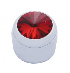 Chrome Plastic Delphi Radio Knob W/ Diamond - Red