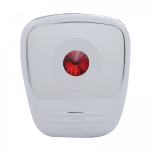 Chrome Plastic 2006+ Peterbilt Diagnostic Cover W/ Diamond - Red