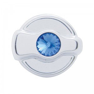 Chrome Plastic Peterbilt A/C Dial Knob W/ Diamond - Blue