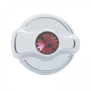 Chrome Plastic Peterbilt A/C Dial Knob W/ Diamond - Purple