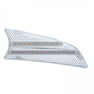 Chrome Pl. 2007+ Kenworth t660 Passenger Side Air Intake W/ 10 Red Led 9" & 14 Red Led 12" Light Bar - Clear Lens