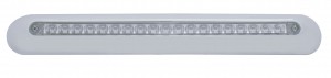 19 Amber Led 12" P/T/C Reflector Light Bar W/ Chrome Plastic Housing - Clear Lens