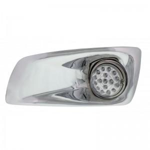 17 Amber Led Kenworth T660 Driver Front Bumper Single Function Clear Style Light W/ Reflector - Clear Lens