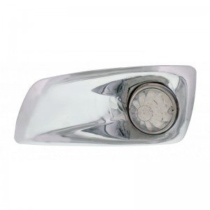 17 Amber Led Kenworth T660 Driver Front Bumper Dual Function Watermelon Style Light - Clear Lens