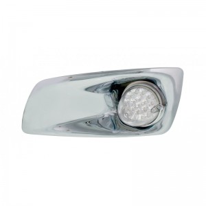 19 Amber Led Kenworth T660 Driver Front Bumper Single Functionlight W/  Reflector - Clear Lens