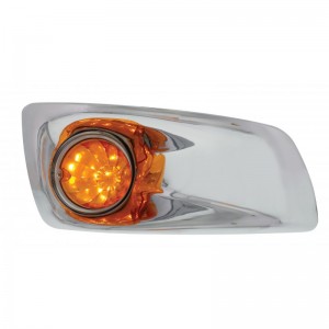 17 Amber Led Kenworth T660 Passenger Front Bumper Single Function Watermelon Style Light - Amber Lens