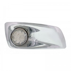 17 Amber Led Kenworth T660 Passenger Front Bumper Dual Function Watermelon Style Light - Clear Lens